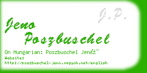 jeno poszbuschel business card